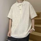 Short-sleeve Eyelet Polo Shirt