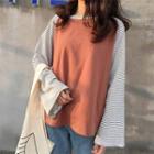 Color Panel Striped Long-sleeve Top