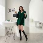 Elbow-sleeve Fleece Oversize Top