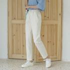 Washed Straight-cut Pants Almond - One Size