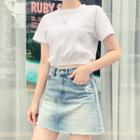 Band-hem Crop T-shirt