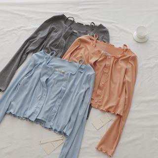 Plain Ruffle Cardigan / Plain Tank Top