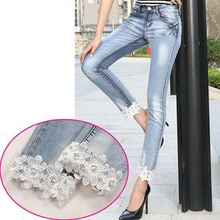 Lace Panel Jeans