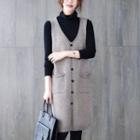 Long-sleeve Mock-neck Top / Knit Shift Overall Dress