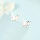 Brushed Butterfly Earring 1 Pair - Silver - One Size