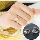 Faux Pearl Triangle Ring