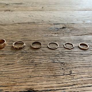 Stacking Ring Set Of 7 Gold - One Size