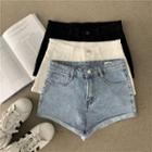 Halter-neck Bow Tank Top / Denim Shorts / Cardigan
