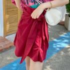 Tie Waist Mini A-line Skirt