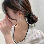 Heart Shell Faux Pearl Dangle Earring 1 Pair - White & Gold - One Size