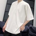 Zip Front Oversized Short-sleeve Tee