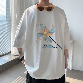 Windmill Printed Short-sleeve Oversize Tee