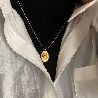 Floral Necklace 1 Piece - Lily - Gold - One Size
