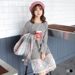 Lace Hem Panel Long Top