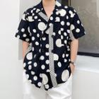 Short-sleeve Dot Printed Shirt