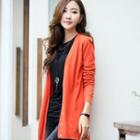 V-neck Slit-hem Cardigan