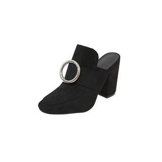 Hoop-accent Block-heel Mules