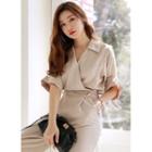 Metallic-detail Wide-leg Jumpsuit