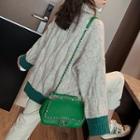 Contrast Trim Oversize Turtleneck Sweater