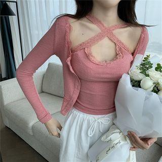 Cardigan / Sleeveless Knit Top