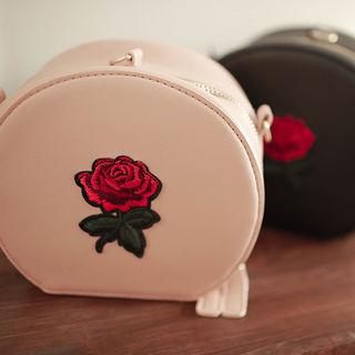 Rose-patch Cylinder Hand Bag