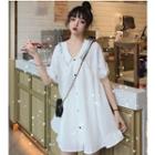 Short-sleeve Mini Buttoned Dress
