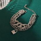 Double-layered Chain Rhinestone Bracelet