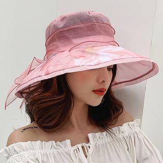 Ruffle Mesh Sun Hat