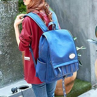 Floral Trim Canvas Backpack