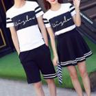 Couple Matching Short-sleeve Printed T-shirt / Shorts / Mini Skirt