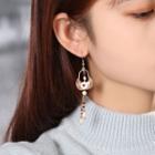 Retro Faux Pearl Gemstone Flower Dangle Earring