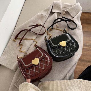 Heart Buckled Patent Crossbody Bag
