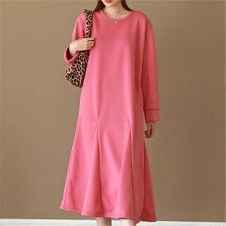 Godet-hem Long Sweatshirt Dress