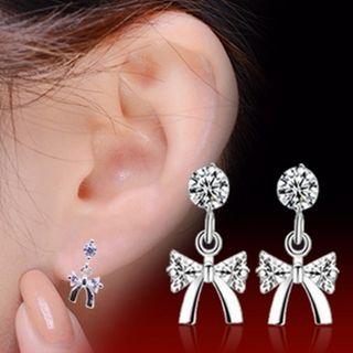 Zirconia Bow-accent Earrings