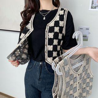 Check Single-breasted Vest