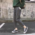 Checked Cropped Straight-fit Pants