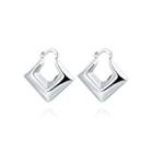 Fashion Personalized Geometric Diamond Earrings Silver - One Size