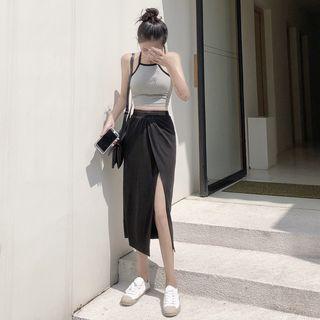 Spaghetti Strap Top / A-line Midi Skirt
