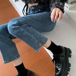 High-waist Asymmetrical Bodycon Jeans