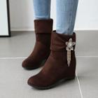 Embellished Wedge-heel Short Boots