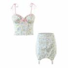 Floral Print Camisole Top / Mini Pencil Skirt