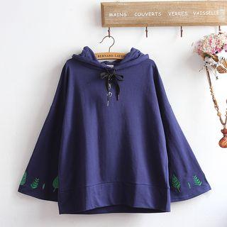 Leaf Embroidery Hoodie