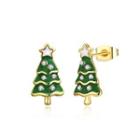 Fashion Christmas Tree Stud Earrings With Austrian Element Crystal Yellow - One Size