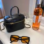 Chain-strap Zipped Crossbody Box Bag