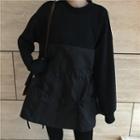 Drawstring Long Sweatshirt Black - One Size