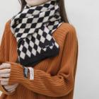 Pattern Scarf Off-white & Black - One Size