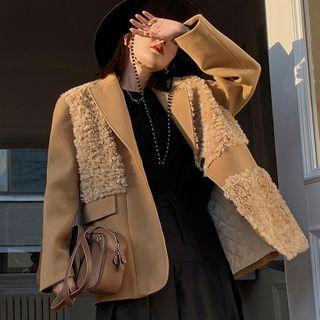 Fleece Panel Open-front Jacket