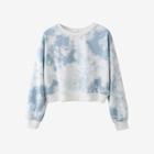 Round-neck Tie-dye Cropped Sweatshirt