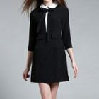 Bow Accent 3/4 Sleeve Dress