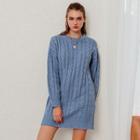 Long Sleeve Round Neck Knitted Dress